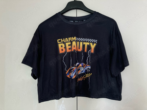 Crop T-Shirt Größe S 36 von shein Drop Shoulder Charm Beauty cropped Bild 3