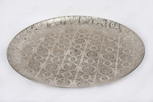 Dekoschale Blech silber   50cm filigrane orientalische Ornamente 