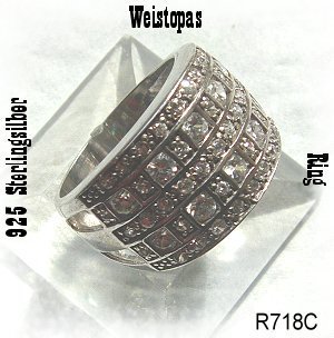 Ring , 925 Silber mit gefassten Topassteinen Bild 3