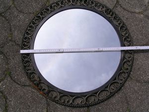 runder Spiegel mit Rahmen aus Schmiedeeisen Bild 2