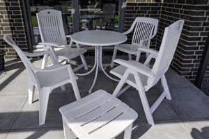Garten-, Balkon-, Terrassen-Sitzgruppe mit Tisch und 4 Stühlen incl. Sitzauflagen Bild 2