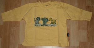 NEU - Gelbes Langarm-Shirt - Größe 80 - Pullover - "Wilde Tiere" Bild 1