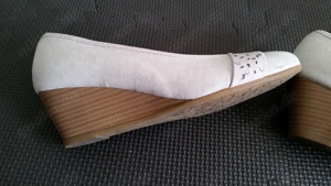 Schuhe Keilpumps, Gr. 36, beige, gebraucht, 3x getragen Bild 3