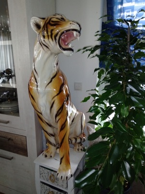 Dekorations  sonderanfertigung  Hartkeramik   Tiger   Lebendsgross    Bild 2