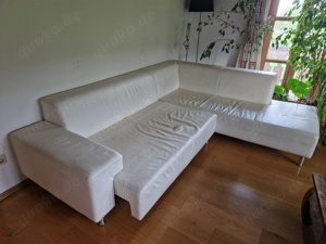 Couch weißes Glattleder