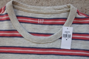 GAP T-Shirt Streifen pink blau grau weiß Größe M Bild 3