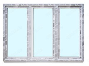 Kunststofffenster, Fenster auf Lager abholbar 210x150 cm 3-flg. 3- Fach Verglasung