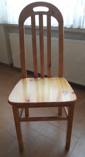 Esstisch-Gruppe mit 4 Stühlen, Kiefer-Vollholz, Natur (Klarlack) Bild 6