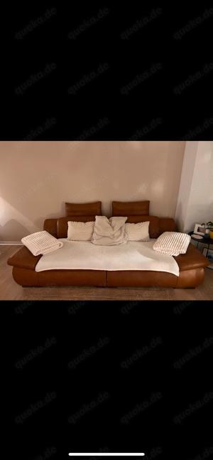 Cognac Sofa zu verschenken  Bild 1