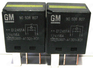2 Stück - Original GM Opel Relais Nr. 90508807   Tyco-A1301-X31 - 12V 16A