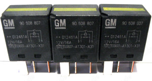 3 Stück - Original GM Opel Relais Nr. 90508807   Tyco-A1301-X31 - 12V 16A