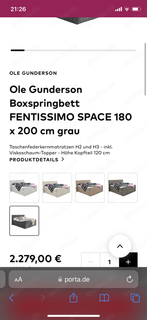 Boxspringbett Ole Gunderson 180x200cm mit Bettkasten Bild 2