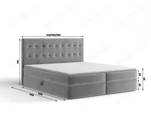 Boxspringbett mit Topper und Zwei Bettkästen für Extra-Stauraum Bild 4