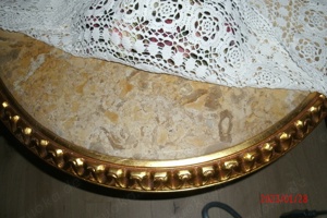  Marmorplatten Tisch WERTANLAGE mit Blattgoldauflage Bild 2