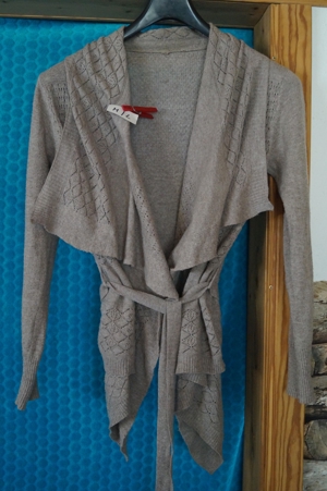 Schicke Wasserfall Damen-Strickjacke * Gr. M L * TOP * grau Bild 6