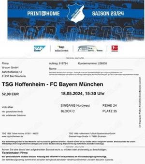 2x ti kets TSG Hoffenheim-FC Bayern M achen