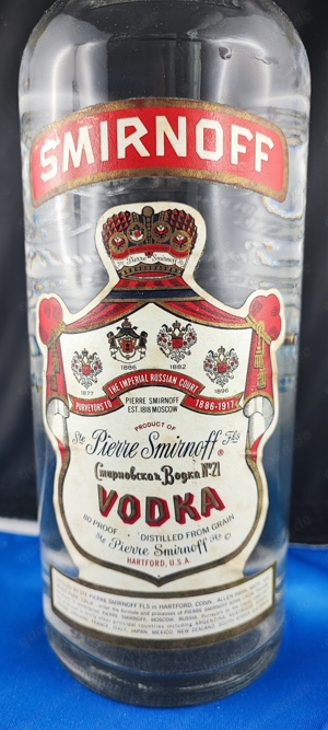 70er Jahre Rarität Smirnoff  Vodka 1L Wodka 80 Proof 40%