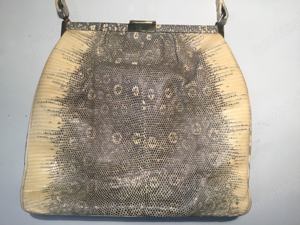 Dekorative Handtasche,50er, Schlangenlederoptik Bild 2