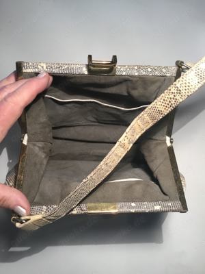 Dekorative Handtasche,50er, Schlangenlederoptik Bild 3