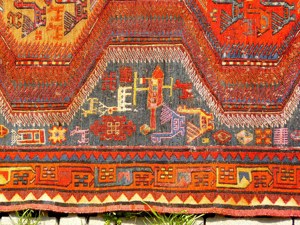 Orientteppich  Akstafa Sumach Sumakh antik 288x117 T147 Bild 9