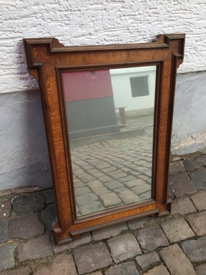 Uralter Vintage Wandspiegel Spiegel Gründerzeit Holzrahmen Bild 3