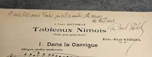 NOTENHEFT  "Tableaux Nimois" (1952) mit handschriftlicher Signatur ERIC PAUL STEKEL (1898-1978) Bild 2