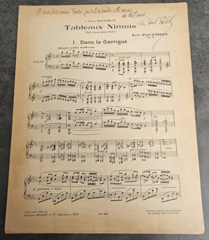 NOTENHEFT  "Tableaux Nimois" (1952) mit handschriftlicher Signatur ERIC PAUL STEKEL (1898-1978) Bild 1
