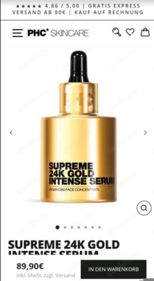 Inkl Versand Supreme 24K Gold Intense Serum PHC Vegan CBD Face