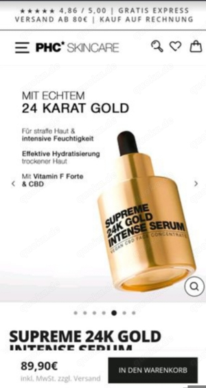 Supreme 24K Gold Intense Serum PHC Vegan CBD Face Bild 3