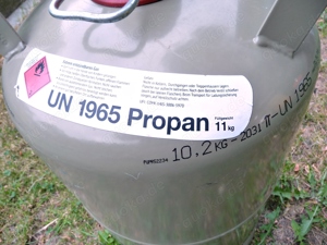 Propangasflasche 11kg grau Gasflasche Eigentumsflasche leer Grill Camping Heizung ec.  Bild 2