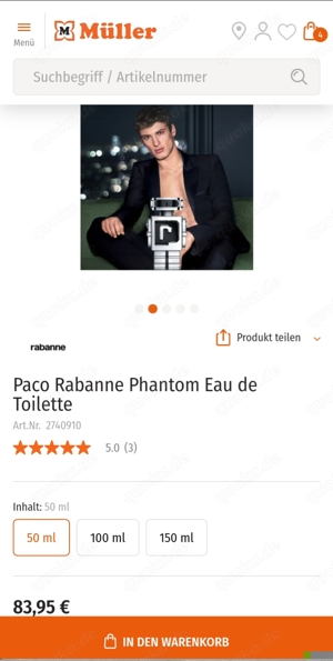 Paco Rabanne Phantom Parfüm Men Neu 