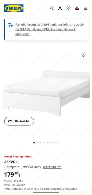 Ikea Bett mit Schaumstoffmatratze  Bild 1