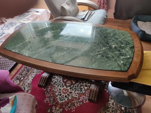 Massivholztisch mit echter Marmorplatte  Bild 2