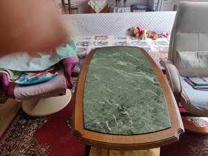 Massivholztisch mit echter Marmorplatte  Bild 3