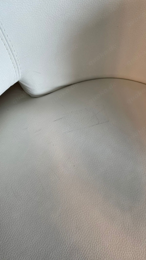 2x Roche Bobois Paris CURL Dreh-Sessel echt Leder Tendresse weiß Bild 4