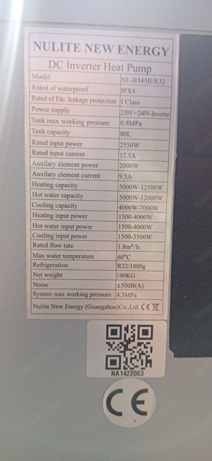 Luft Wasser Inverter New Energy NL-B345IIR32 Wärmepumpe 5 -12,5 kW 230V R32 Bild 2