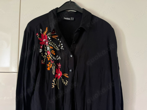 Damen Bluse Größe S 36 von janina schwarz Blumen Longbluse Bild 1