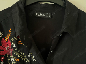 Damen Bluse Größe S 36 von janina schwarz Blumen Longbluse Bild 2