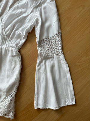 Jumpsuit Größe XS weiß mit Spitze langarm Bild 3