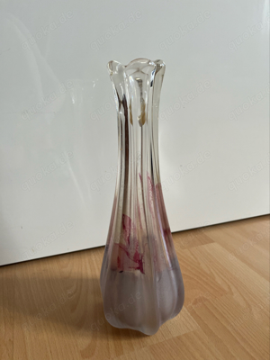 Vase Glas mundgeblasen handarbeit Blumenvase Deko