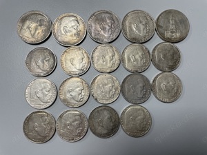 20 x Silbermünzen Hindenburg 6 x 5 und 14 x 2 Reichsmark !!