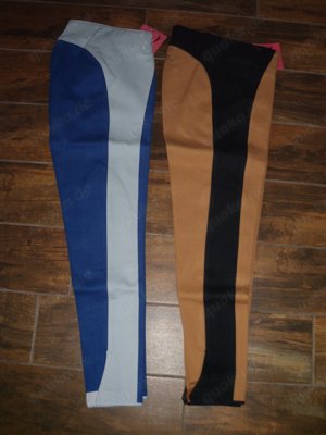 Schicke Reithose Damen Größe 42 blau und camel  Bild 3