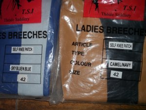 Schicke Reithose Damen Größe 42 blau und camel  Bild 2