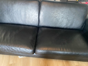 %%% jetzt günstiger Sofa schwarz guter Zustand + kostenlos Sessel dazu Bild 2