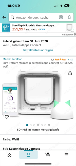 Sure Petcare Mikrochip Katzenklappe Connect & Hub Set, weiß