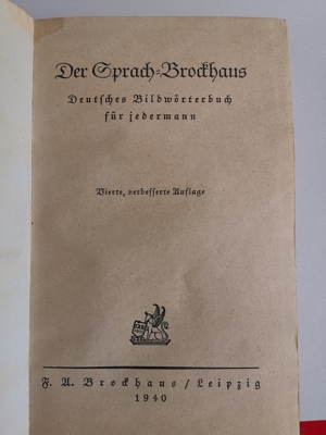 Sprach-Brockhaus, deutsches Bildwörterbuch, 1940, gebraucht