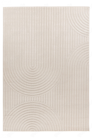 Teppich Wohnzimmer Schlafzimmer 3D Muster Weiß Ivory