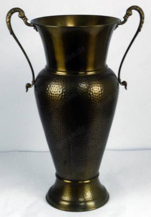 Attraktive große Messing-Bodenvase mit 2 Henkeln Bild 3