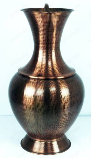 Wertvolle große Kupfer-Bodenvase mit Griff  Bild 2