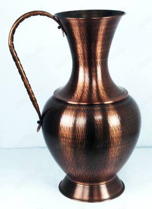 Wertvolle große Kupfer-Bodenvase mit Griff  Bild 3